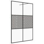 Vidaxl paroi de douche avec verre esg transparent 140x195 cm noir