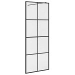 Vidaxl paroi de douche avec verre esg transparent 80x195 cm noir