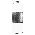 Vidaxl paroi de douche avec verre esg transparent 90x195 cm noir