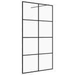 Vidaxl paroi de douche avec verre esg transparent 90x195 cm noir