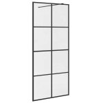 Vidaxl paroi de douche avec verre esg transparent 90x195 cm noir