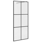 Vidaxl paroi de douche avec verre esg transparent 90x195 cm noir