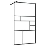 Vidaxl paroi de douche � verre esg transparent 90x195 cm noir