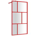 Vidaxl paroi de douche avec verre esg transparent rouge 100x195 cm