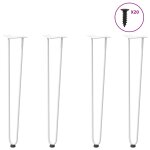 Vidaxl pieds en �pingle � cheveux pour consoles, lot de 4, blanc, 72cm