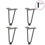 Vidaxl pieds en �pingle � cheveux pour table basse 4 pi�ces anthracite 20 cm acier massif