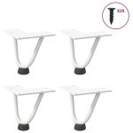 Vidaxl pieds en �pingle � cheveux pour table basse 4 pi�ces blanc 10cm
