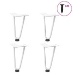 Vidaxl pieds en �pingle � cheveux pour table basse 4 pi�ces blanc 20cm