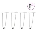 Vidaxl pieds en �pingle � cheveux pour table basse 4 pi�ces blanc 30cm
