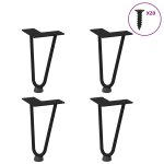 Vidaxl pieds en �pingle � cheveux pour table basse 4 pi�ces noir 20 cm
