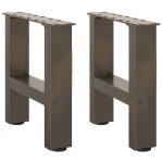 Vidaxl pieds de table basse en acier naturel 2 pi�ces 30 x (30 - 31) cm