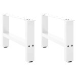 Vidaxl pieds de table basse blanc 2 pices 50 x (30 - 31) cm acier