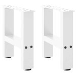 Vidaxl pieds de table basse blanc 2 pices 30 x (30 - 31) cm acier