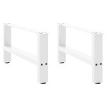 Vidaxl pieds de table basse blanc 2 pices 60 x (30 - 31) cm acier