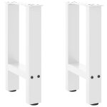 Vidaxl pieds de table basse blanc 2 pi�ces 38 x (42 - 43) cm acier