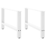 Vidaxl pieds de table basse blanc 2 pi�ces 70 x (42 - 43) cm acier