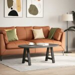 Vidaxl pieds de table basse en forme de a 2 pi�ces noir 38 x (42 - 43) cm acier