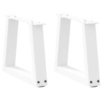 Vidaxl pieds de table basse en forme de v 2 pcs blanc 30x(30 - 31, 3) cm
