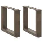 Vidaxl pieds de table basse en u, 2 pi�ces, acier naturel, 40 x (30 - 31) cm