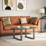 Vidaxl pieds de table basse en u, 2 pi�ces, acier naturel, 60 x (42 - 43) cm