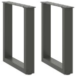 Vidaxl pieds de table basse en u 2 pi�ces anthracite 38 x (42 - 43) cm acier