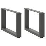 Vidaxl pieds de table basse en u 2 pi�ces anthracite 50x(30 - 31) cm