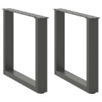 Vidaxl pieds de table basse en u 2 pi�ces anthracite 50x(42 - 43) cm