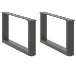 Vidaxl pieds de table basse en u 2 pi�ces anthracite 70 x (30 - 31) cm acier