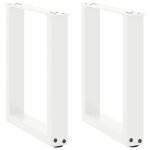 Vidaxl pieds de table basse en u 2 pi�ces blanc 28 x (42 - 43) cm acier