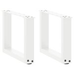 Vidaxl pieds de table basse en u 2 pi�ces blanc 30 x (30 - 31) cm acier