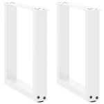 Vidaxl pieds de table basse en u 2 pi�ces blanc 38 x (42 - 43) cm acier