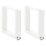 Vidaxl pieds de table basse en u 2 pi�ces blanc 40 x (30 - 31) cm acier