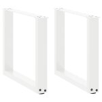 Vidaxl pieds de table basse en u, 2 pi�ces, blanc, 50 x (42 - 43) cm, acier