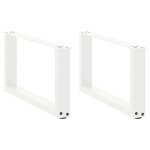 Vidaxl pieds de table basse en u 2 pi�ces blanc 60 x (30 - 31) cm acier