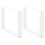 Vidaxl pieds de table basse en u 2 pi�ces blanc 60 x (42 - 43) cm acier