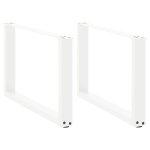 Vidaxl pieds de table basse en u, 2 pi�ces, blanc, 70 x (42 - 43) cm, acier