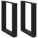 Vidaxl pieds de table basse en u 2 pi�ces noir 28 x (42 - 43) cm acier