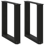 Vidaxl pieds de table basse en u 2 pi�ces noir 38 x (42 - 43) cm acier