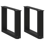 Vidaxl pieds de table basse en u, 2 pi�ces, noir, 40 x (30 - 31) cm, acier