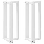 Vidaxl pieds de table console en t 2 pi�ces blanc 25x28x(72 - 73) cm