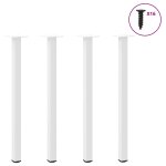 Vidaxl pieds de table console 4 pi�ces blanc 72 - 74 cm acier