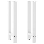 Vidaxl pieds de table console blanc 2 pi�ces 28 x (72 - 73) cm acier