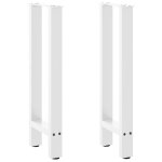 Vidaxl pieds de table console blanc 2 pi�ces 38 x (72 - 73) cm acier