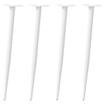 Vidaxl pieds de table console coniques 4 pi�ces blanc 72 - 73 cm acier