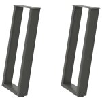 Vidaxl pieds de table console en u, 2 pi�ces, anthracite, 38 x (72 - 73) cm, acier