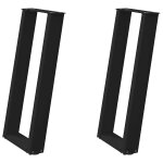 Vidaxl pieds de table console en u, 2 pi�ces, noir, 28 x (72 - 73) cm, acier
