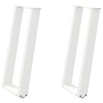 Vidaxl pieds de table console en u, 2 pi�ces, blanc, 28 x (72 - 73) cm, acier