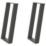 Vidaxl pieds de table console en u, 2 pi�ces, anthracite, 28 x (72 - 73) cm, acier