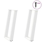 Vidaxl pieds de table console en u, 2 pi�ces, blanc, 38 x (72 - 73) cm, acier