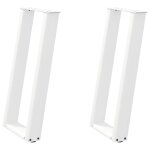 Vidaxl pieds de table console en u, 2 pi�ces, blanc, 38 x (72 - 73) cm, acier